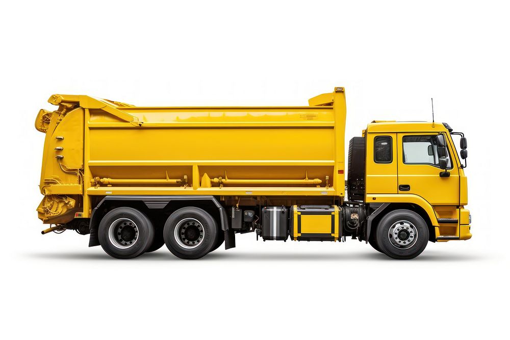 Garbage truck vehicle white background transportation. AI generated Image by rawpixel.