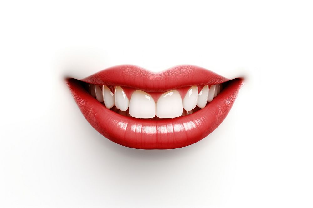 Smiling mouth teeth white white background. AI generated Image by rawpixel.