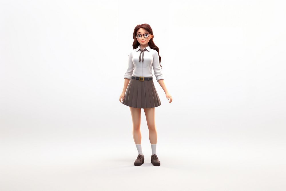 High school girl miniskirt cartoon dress. AI generated Image by rawpixel.