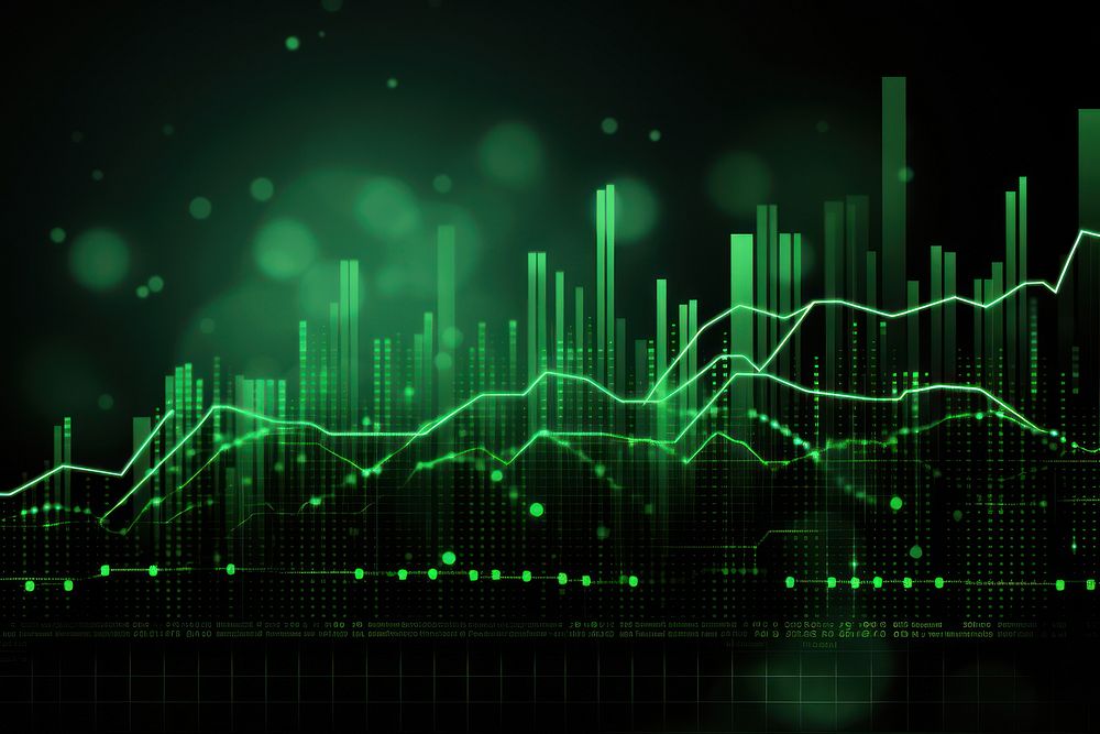 Technology Graph green backgrounds technology. AI generated Image by rawpixel.