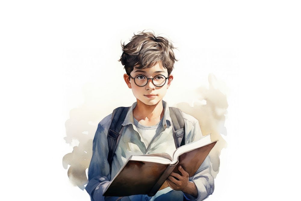 Asian student boy publication portrait reading. AI generated Image by rawpixel.