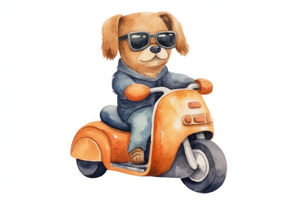 Cute dogdriving motorcycle sunglasses vehicle. AI generated Image by rawpixel.
