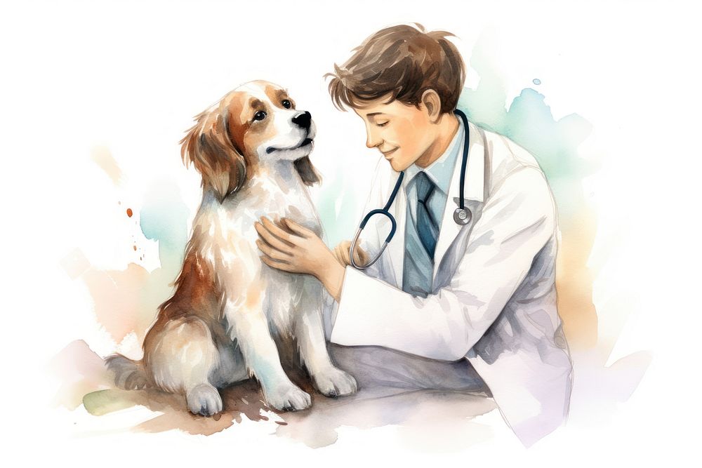 Doctor dog veterinarian mammal. AI generated Image by rawpixel.
