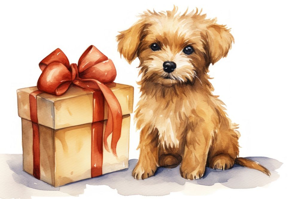 Puppy gift mammal animal. AI generated Image by rawpixel.