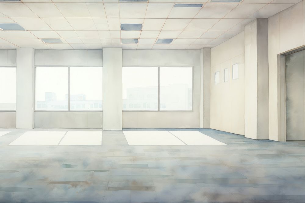 Empty office floor flooring window architecture. AI generated Image by rawpixel.