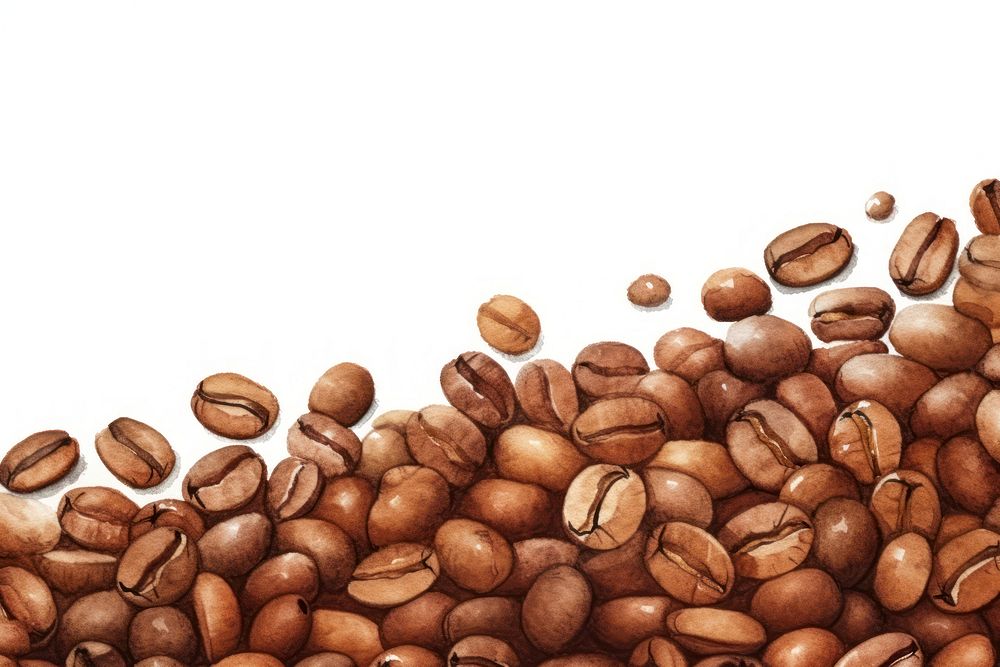 Coffee beans backgrounds white background refreshment. AI generated Image by rawpixel.