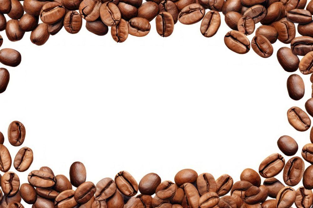 Coffee beans frame backgrounds white background freshness. AI generated Image by rawpixel.