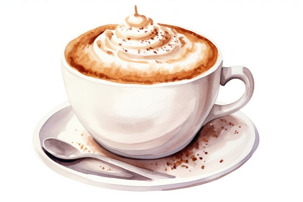 Hot cappuccino coffee saucer latte. AI generated Image by rawpixel.