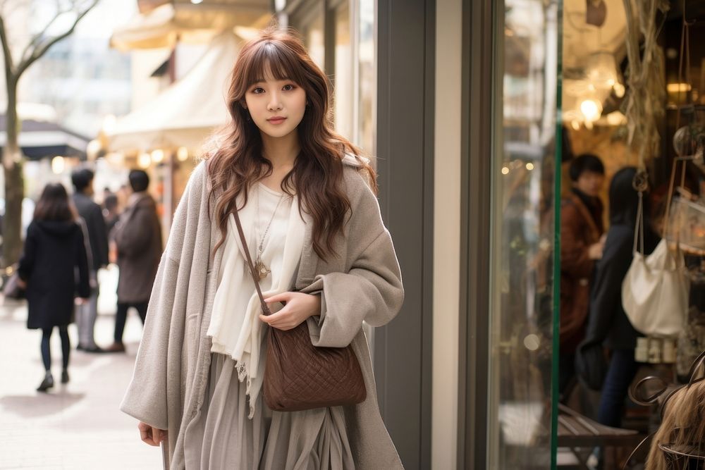 Mori kei woman shopping clothing handbag. AI generated Image by rawpixel.