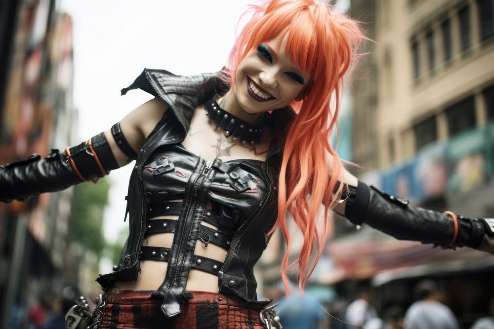 Cybergoth woman costume cosplay adult. AI generated Image by rawpixel.