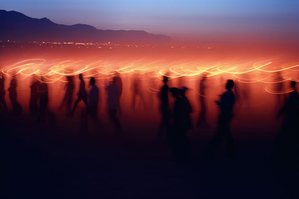AFrican americans night mountain outdoors. AI generated Image by rawpixel.