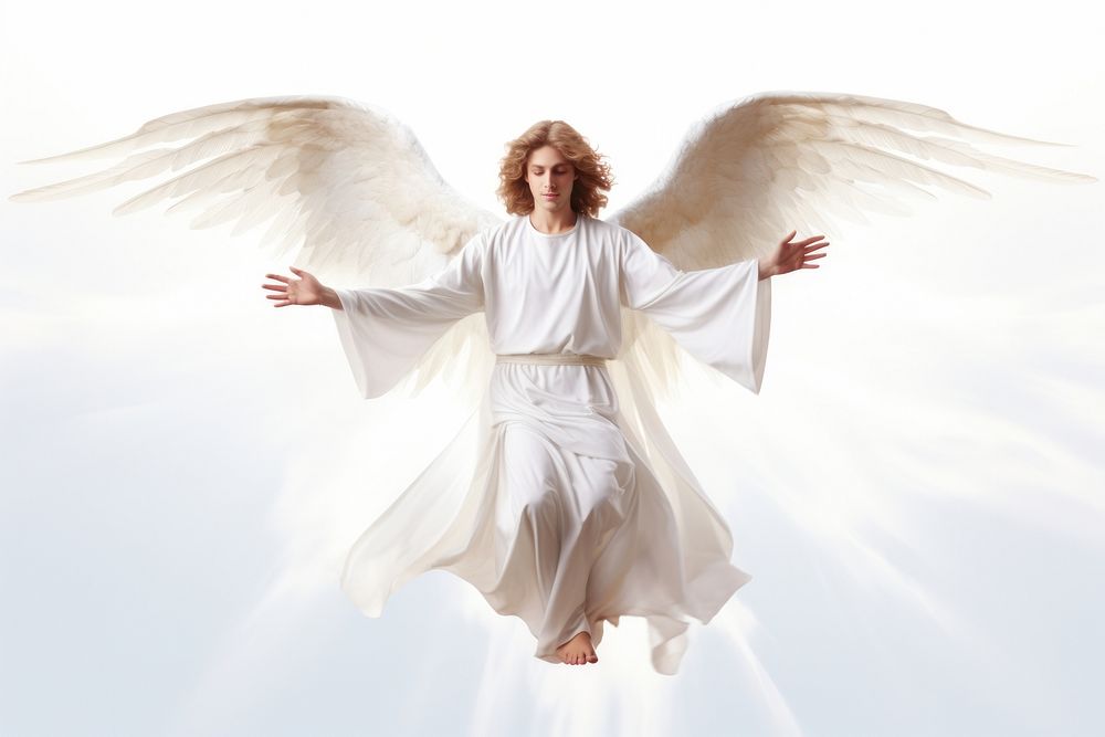 Angel adult white spirituality. AI generated Image by rawpixel.