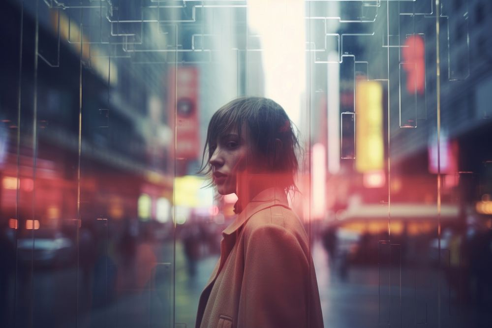 Scifi city photography portrait. AI generated Image by rawpixel.
