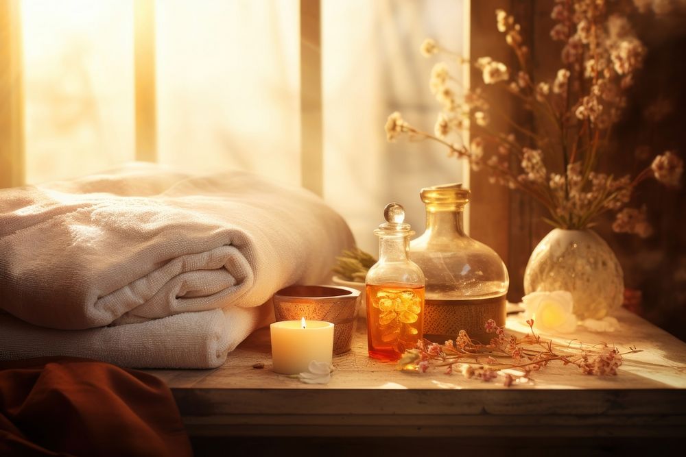 Luxury spa treatment light spirituality relaxation. AI generated Image by rawpixel.
