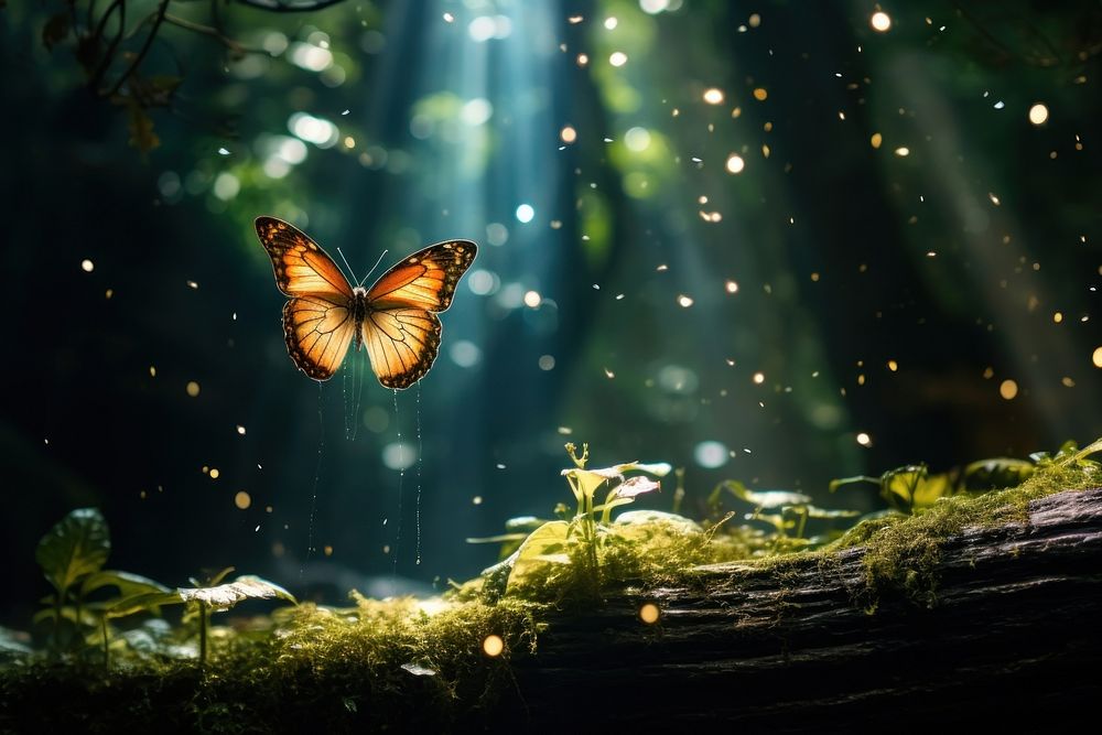 Butterfly nature outdoors animal. AI generated Image by rawpixel.