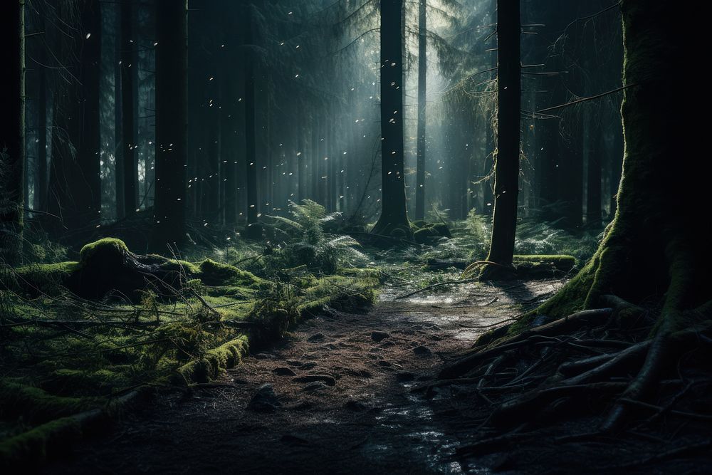 Forest nature woodland outdoors. AI generated Image by rawpixel.