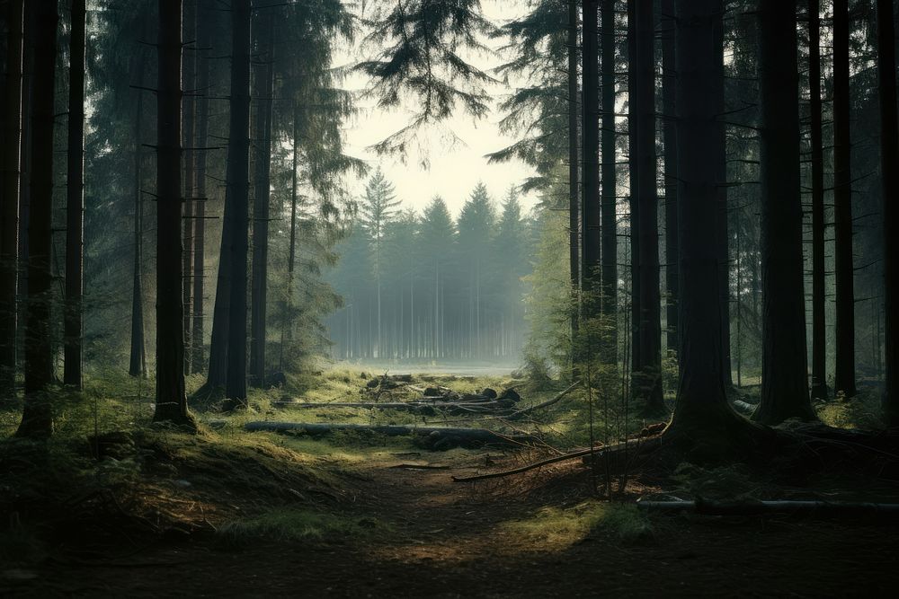 Landscape sunlight woodland outdoors. AI generated Image by rawpixel.