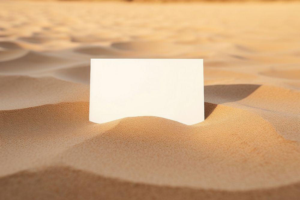 Blank Name card sand outdoors desert. AI generated Image by rawpixel.
