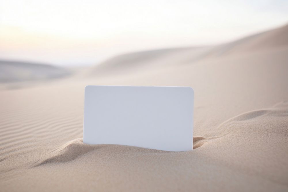 Blank Name card sand outdoors desert. 