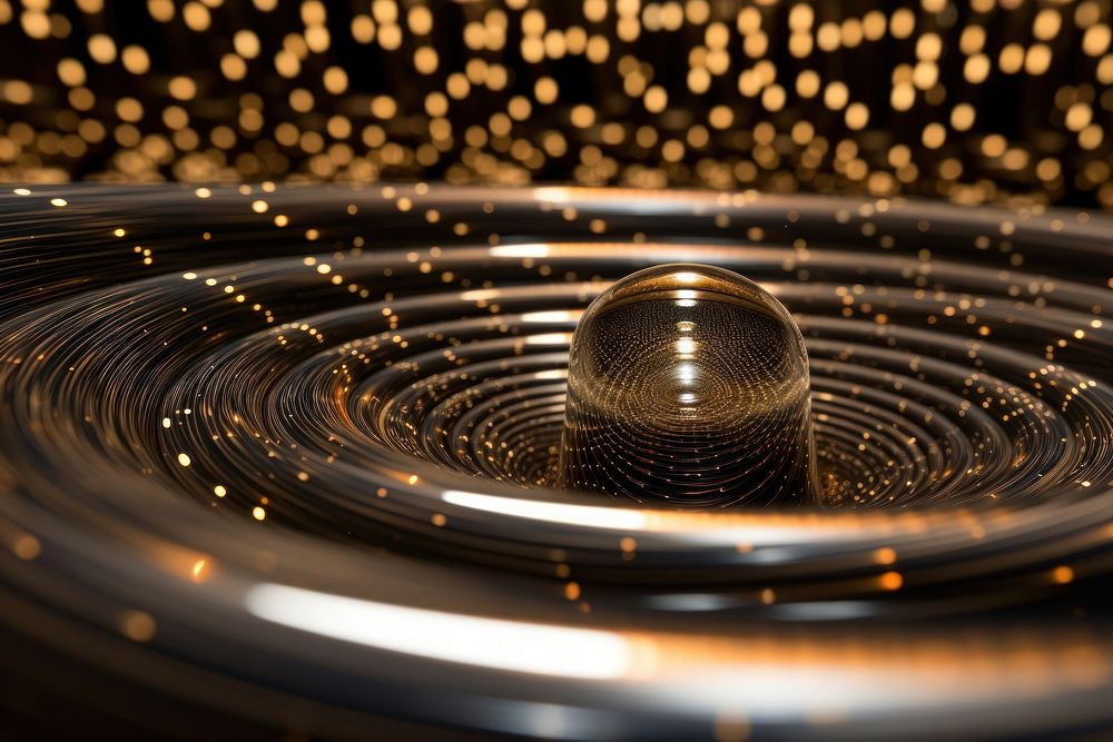 Quantum computing spiral shape illuminated. AI generated Image by rawpixel.