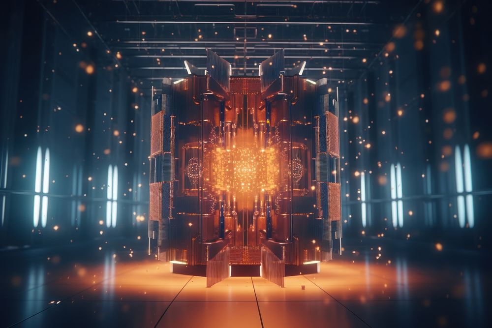 Quantum computing architecture illuminated technology. AI generated Image by rawpixel.