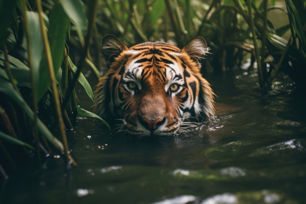 Tiger wildlife outdoors animal. AI generated Image by rawpixel.