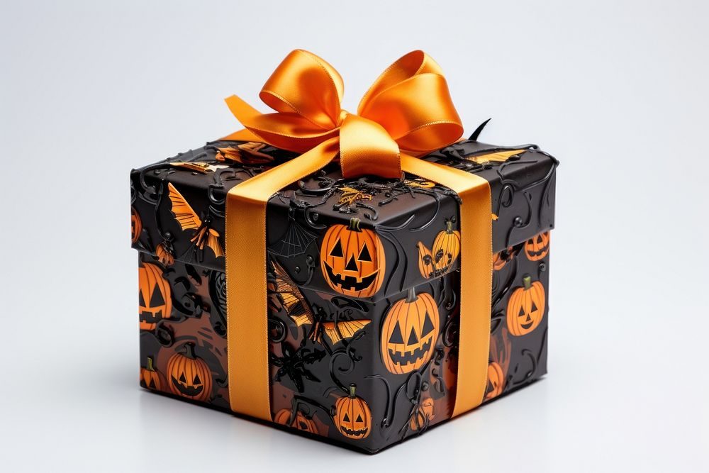 Gift box halloween birthday jack-o'-lantern. AI generated Image by rawpixel.