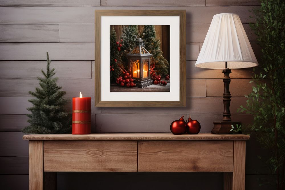 Living room fireplace christmas painting. AI generated Image by rawpixel.