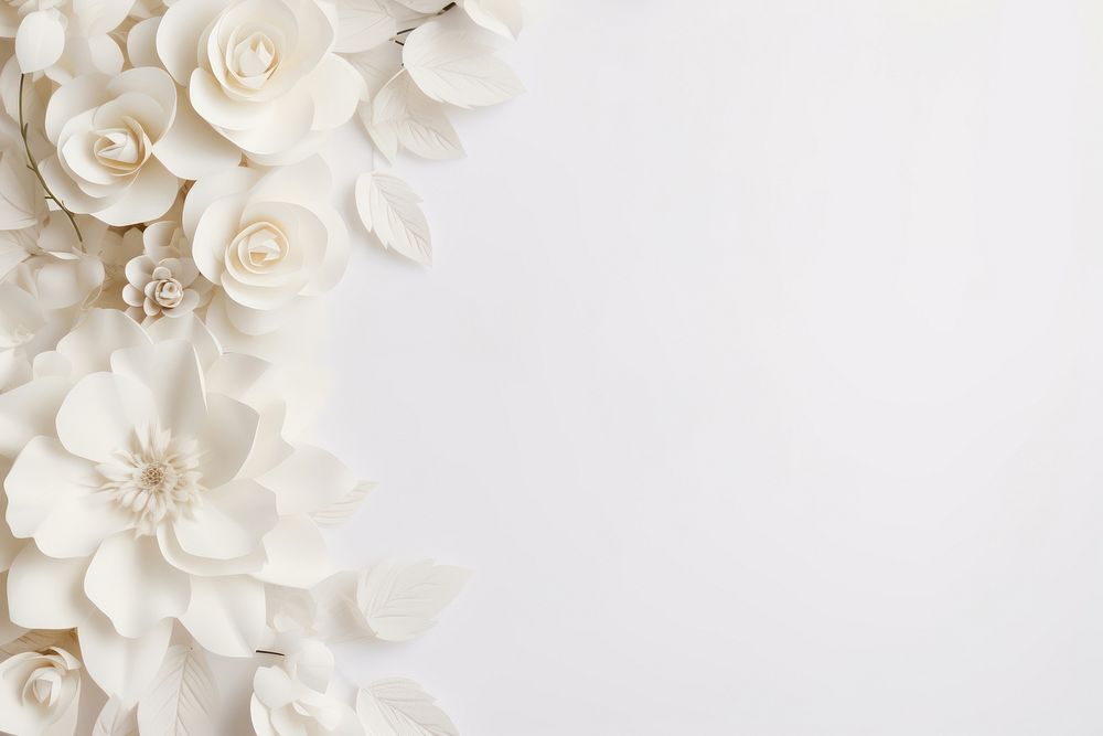 White floral copy-space backgrounds flower. AI generated Image by rawpixel.