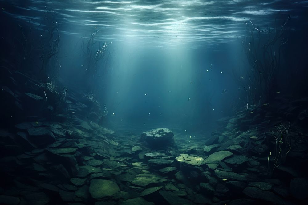 Underwater scene outdoors nature fish. AI generated Image by rawpixel.