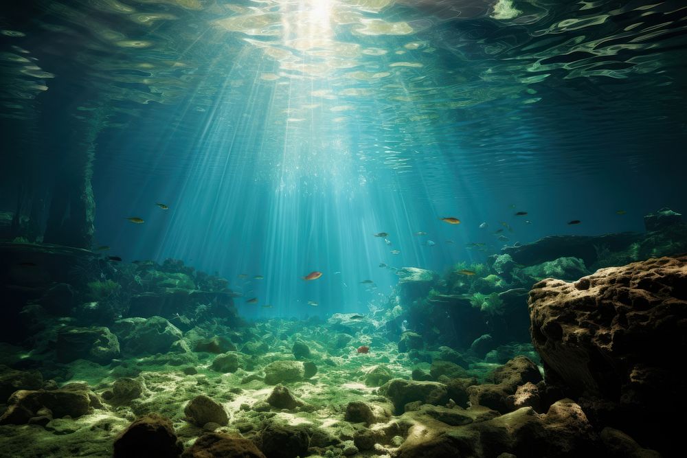 Underwater world fish sea outdoors. AI generated Image by rawpixel.