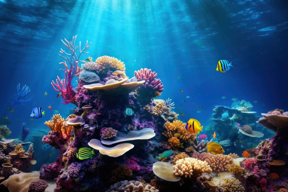 Underwater world fish sea aquarium. AI generated Image by rawpixel.