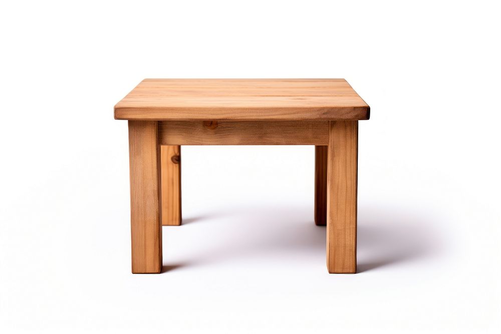 Mini wooden table furniture white background simplicity. AI generated Image by rawpixel.