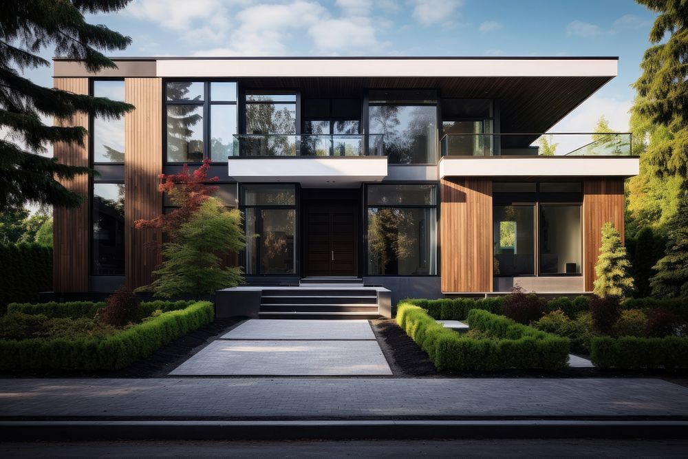 Modern house city architecture outdoors. AI generated Image by rawpixel.