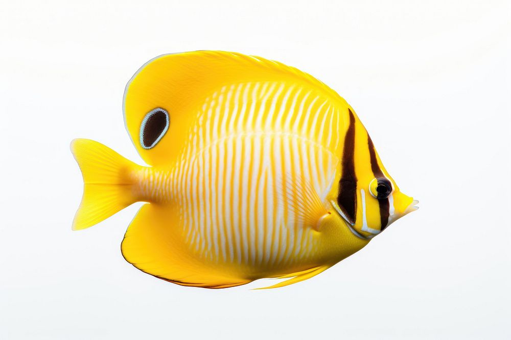Butterflyfish animal white background pomacentridae. AI generated Image by rawpixel.