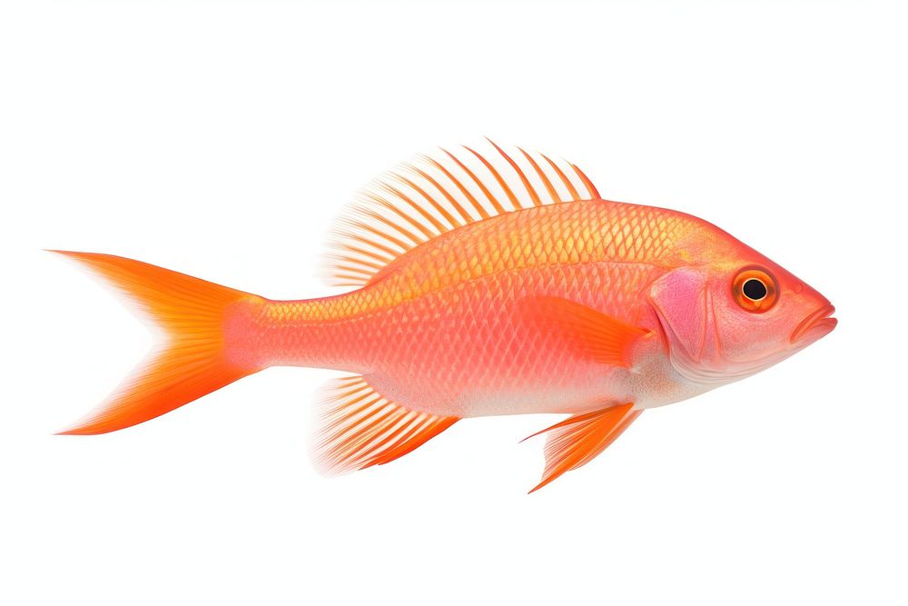 Goldfish animal white background pomacanthidae. AI generated Image by rawpixel.