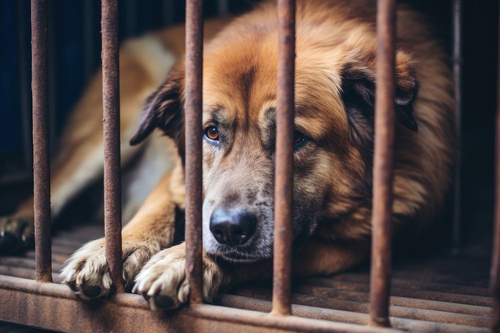 Dog animal mammal cage. AI generated Image by rawpixel.