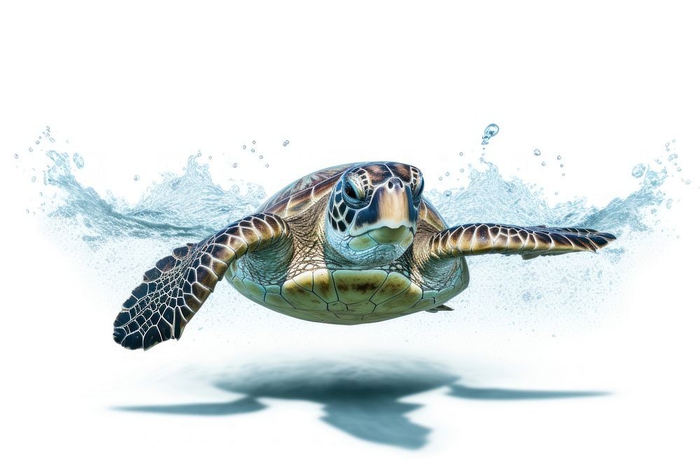Sea turtle swimming reptile animal. AI generated Image by rawpixel.