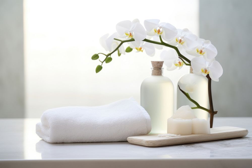 Flower orchid towel plant. AI generated Image by rawpixel.