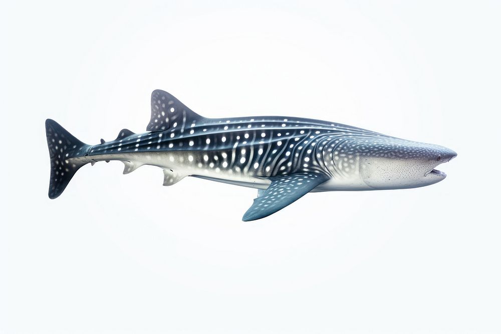 Whale shark animal fish white background. AI generated Image by rawpixel.