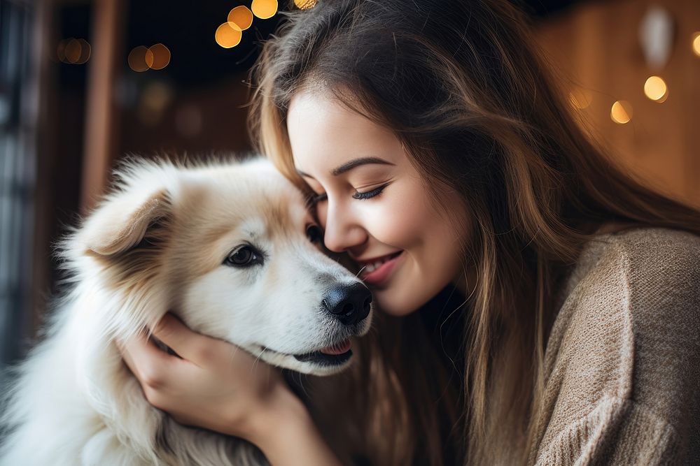 Kissing animal adult dog. AI generated Image by rawpixel.