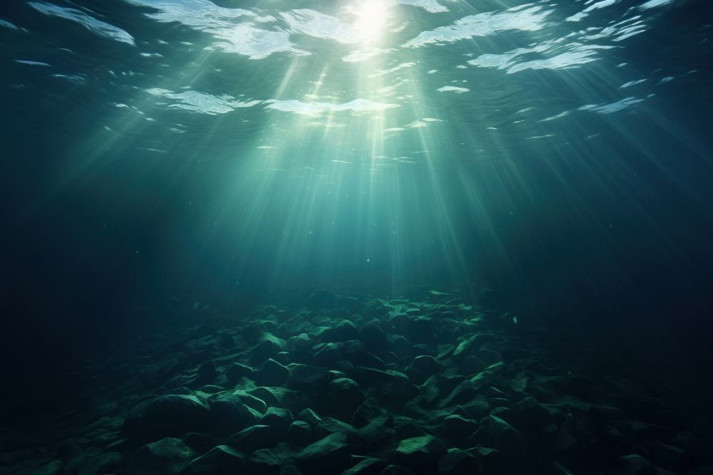 Beautiful ocean underwater outdoors nature. AI generated Image by rawpixel.
