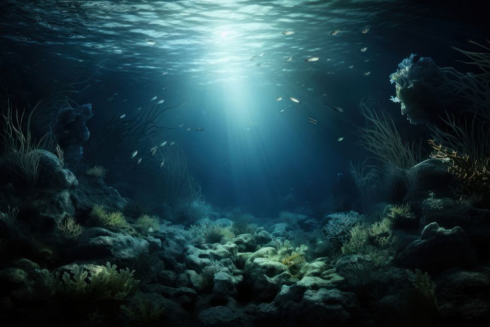 Beautiful underwater wildlife outdoors nature. AI generated Image by rawpixel.