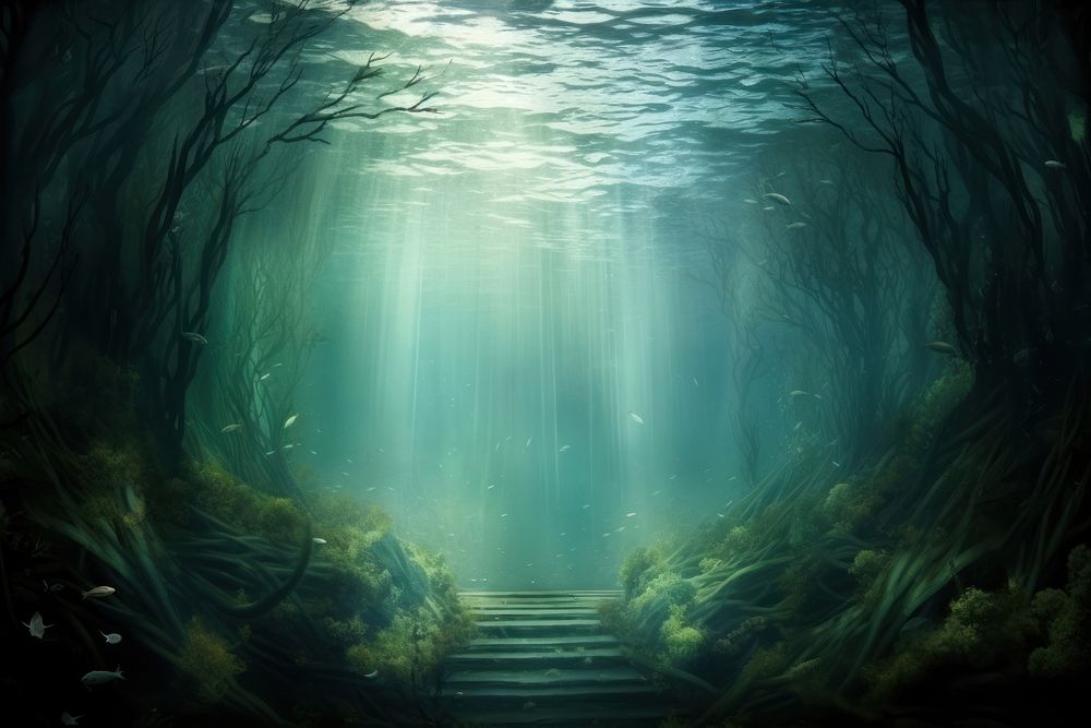 Beautiful underwater outdoors nature sea. AI generated Image by rawpixel.