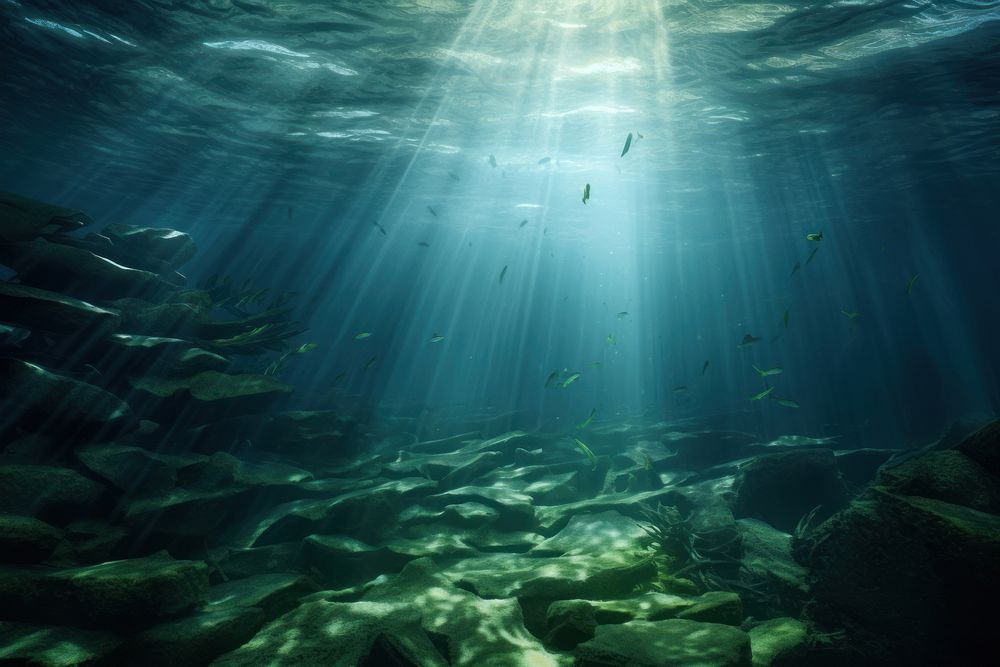 Underwater ocean outdoors nature fish. AI generated Image by rawpixel.