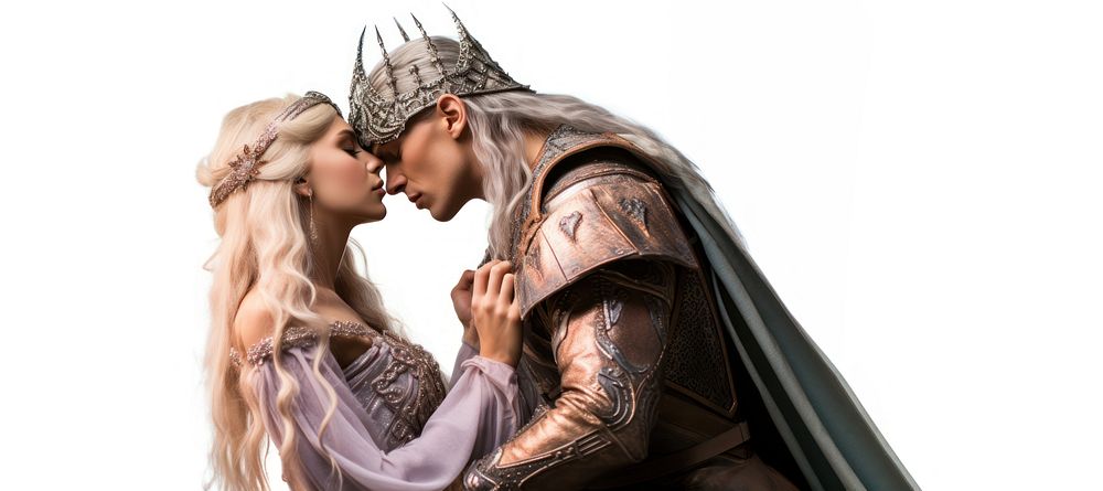 Elf queen kissing female adult woman. AI generated Image by rawpixel.