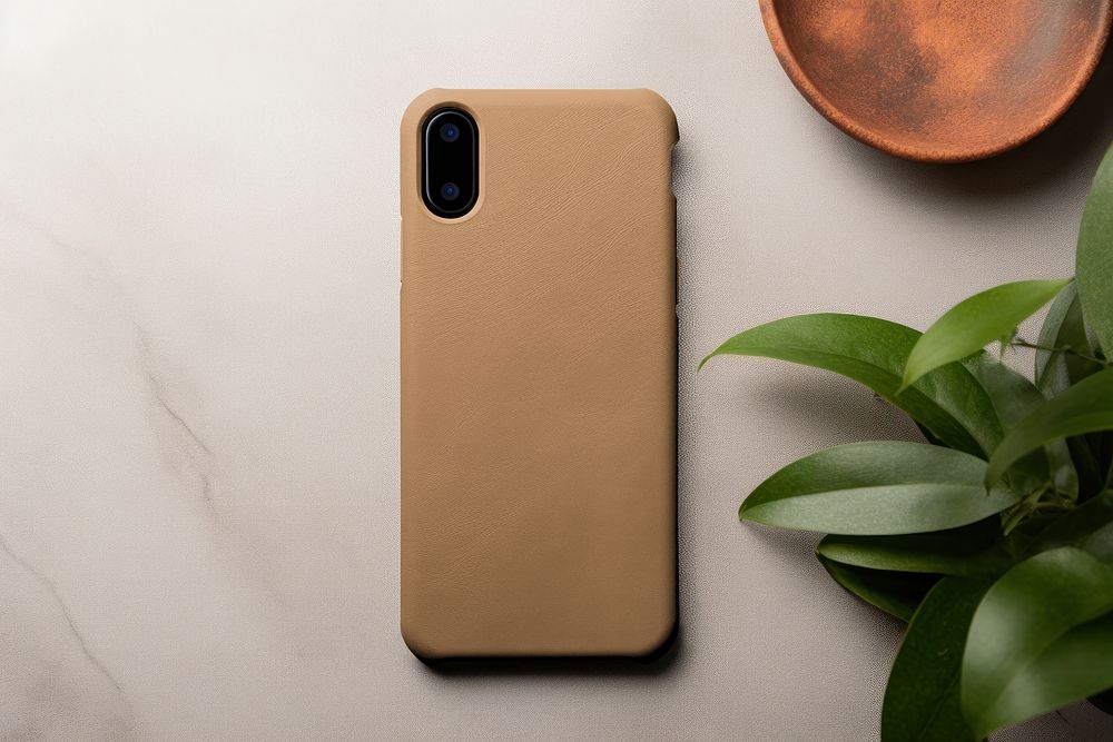 Brown smartphone case with design space