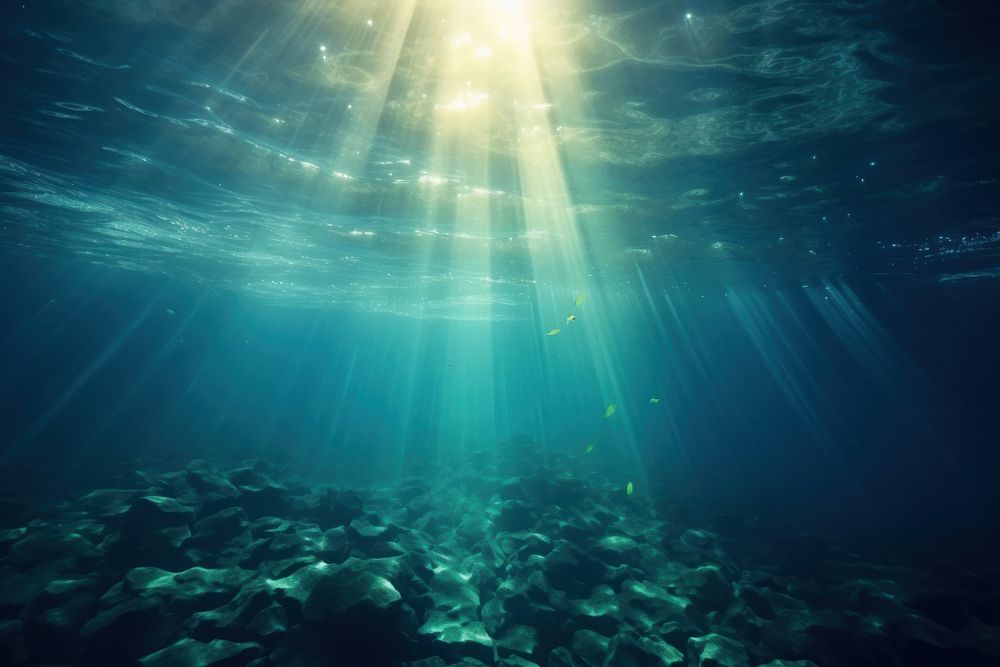 A magical ocean backgrounds underwater outdoors. AI generated Image by rawpixel.