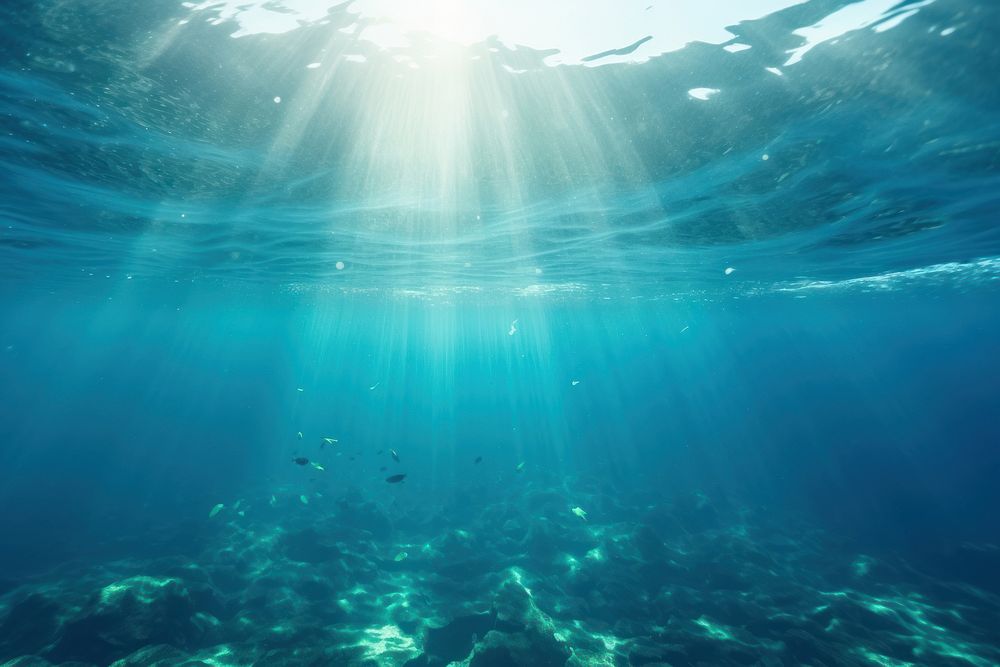 A magical ocean backgrounds underwater swimming. AI generated Image by rawpixel.