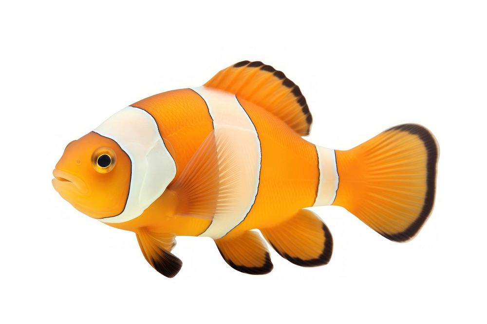 A caramel clownfish animal sea white background. AI generated Image by rawpixel.